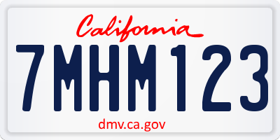 CA license plate 7MHM123