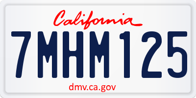 CA license plate 7MHM125