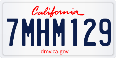 CA license plate 7MHM129