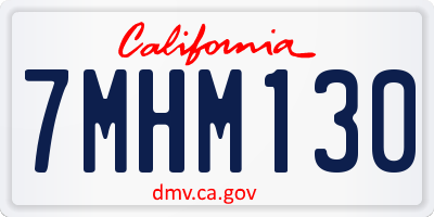 CA license plate 7MHM130