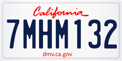 CA license plate 7MHM132