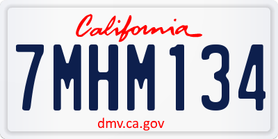 CA license plate 7MHM134