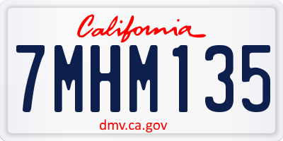 CA license plate 7MHM135