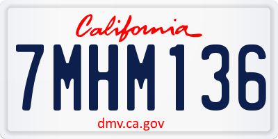 CA license plate 7MHM136