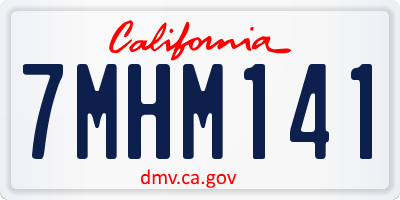 CA license plate 7MHM141