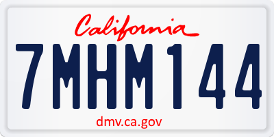 CA license plate 7MHM144