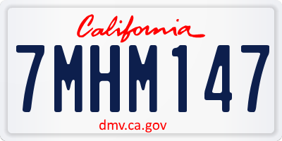 CA license plate 7MHM147