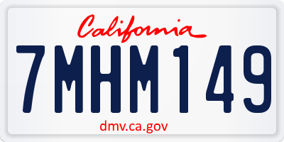 CA license plate 7MHM149