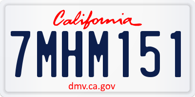 CA license plate 7MHM151