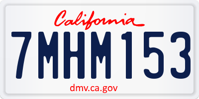 CA license plate 7MHM153