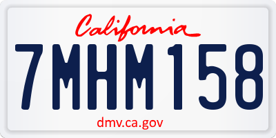 CA license plate 7MHM158