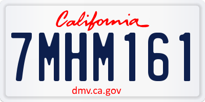 CA license plate 7MHM161