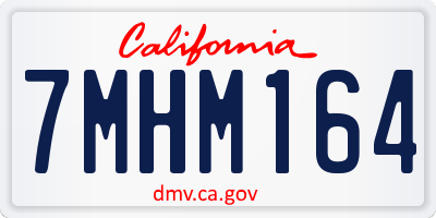 CA license plate 7MHM164