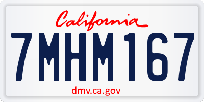 CA license plate 7MHM167