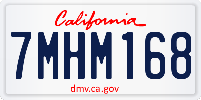 CA license plate 7MHM168