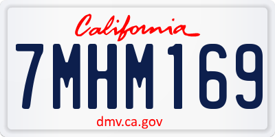 CA license plate 7MHM169