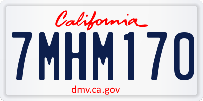 CA license plate 7MHM170