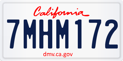 CA license plate 7MHM172