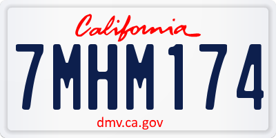 CA license plate 7MHM174