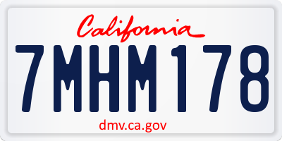 CA license plate 7MHM178