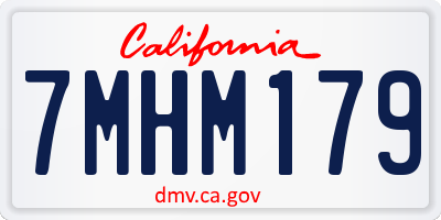 CA license plate 7MHM179