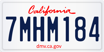 CA license plate 7MHM184