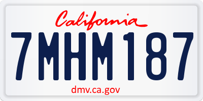 CA license plate 7MHM187