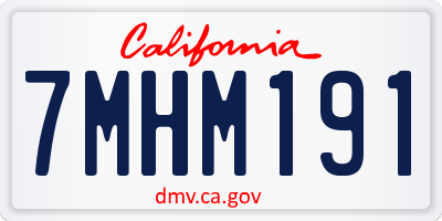 CA license plate 7MHM191