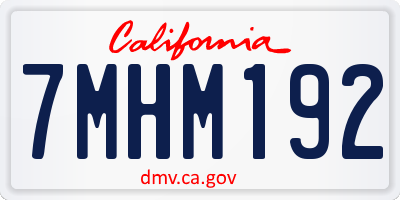 CA license plate 7MHM192