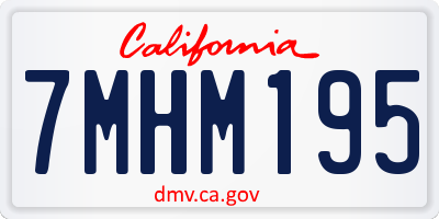 CA license plate 7MHM195