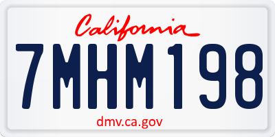 CA license plate 7MHM198