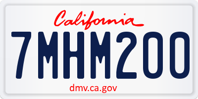 CA license plate 7MHM200