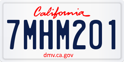 CA license plate 7MHM201