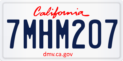 CA license plate 7MHM207