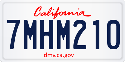 CA license plate 7MHM210