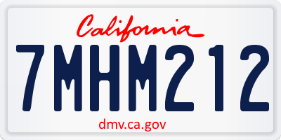 CA license plate 7MHM212