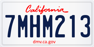 CA license plate 7MHM213