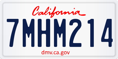 CA license plate 7MHM214