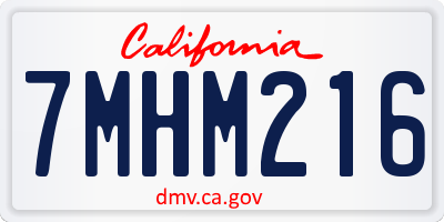 CA license plate 7MHM216