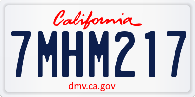 CA license plate 7MHM217