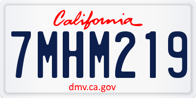 CA license plate 7MHM219