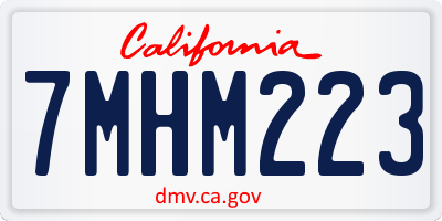 CA license plate 7MHM223