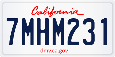 CA license plate 7MHM231