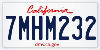 CA license plate 7MHM232