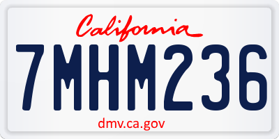 CA license plate 7MHM236