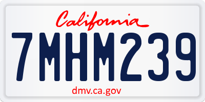 CA license plate 7MHM239