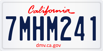 CA license plate 7MHM241