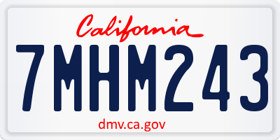 CA license plate 7MHM243