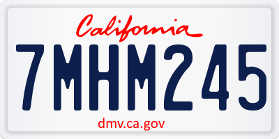 CA license plate 7MHM245