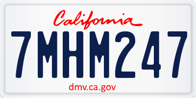 CA license plate 7MHM247